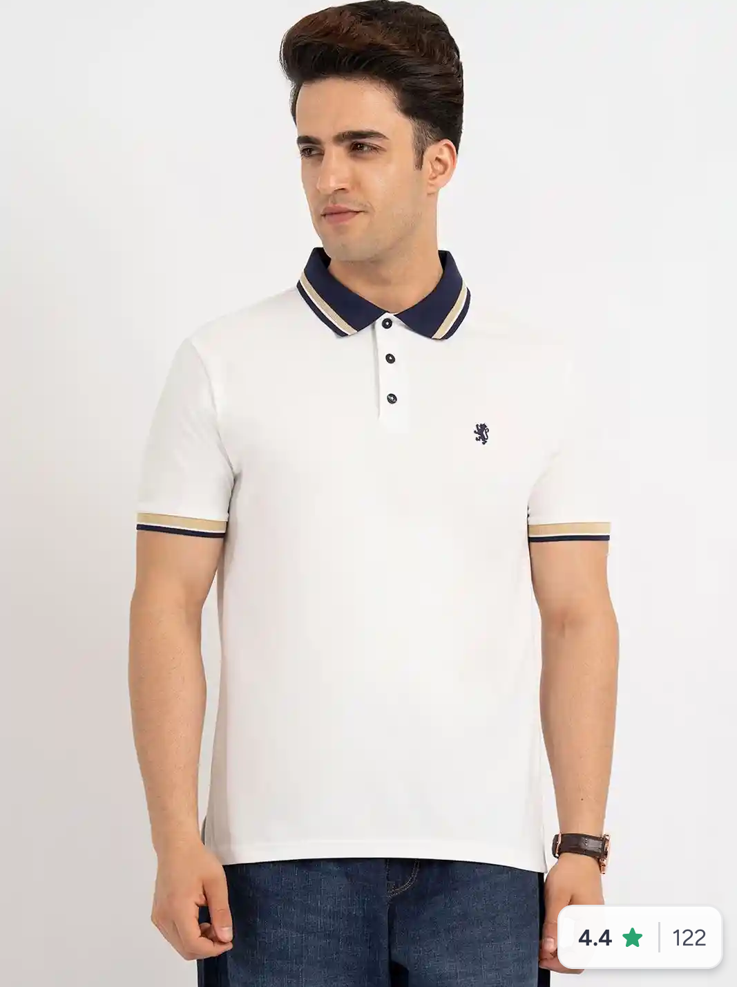 Men Brand Logo Polo Collar Tshirt
